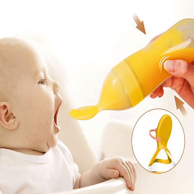 Biberon cuillère - NewBabyFeedingBottle™ - Jaune - Domaine des Bébés
